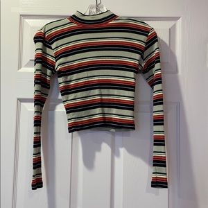 Brandy Melville Striped Turtleneck Crop Top